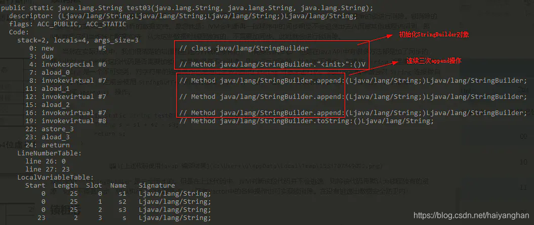 上述代码使用javap 编译结果