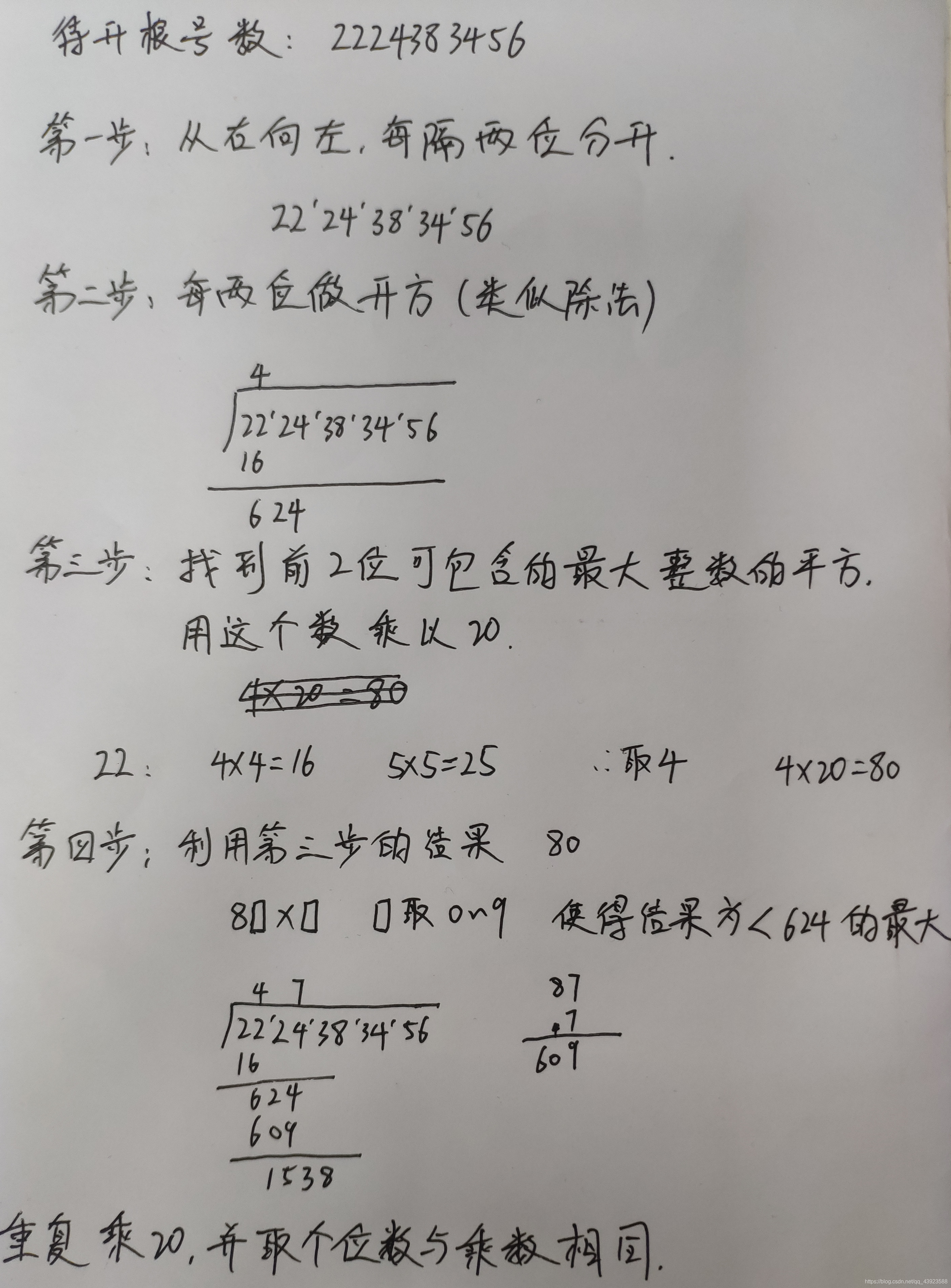 手动开根号方法 数学 博o Oer 的博客 Csdn博客 手动开根号