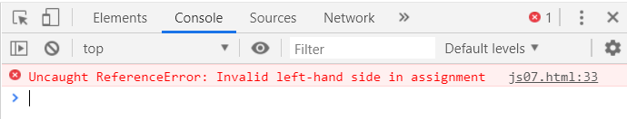 uncaught referenceerror referenceerror invalid left hand side in assignment