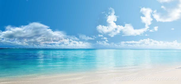 Blue sky white clouds and sea