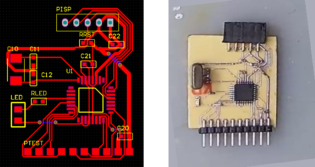 ▲ 焊接之后的实验小板