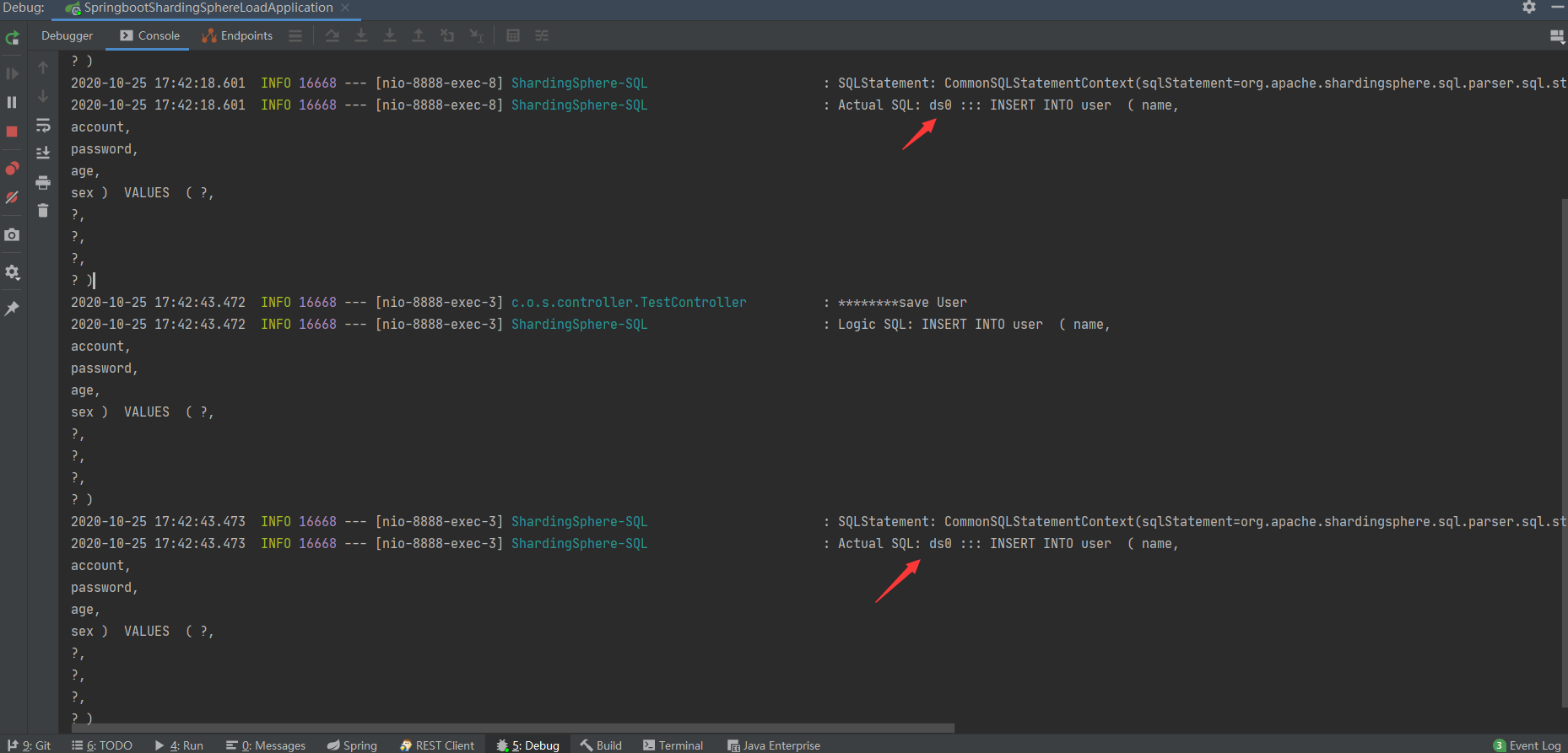读写分离效果-写入数据