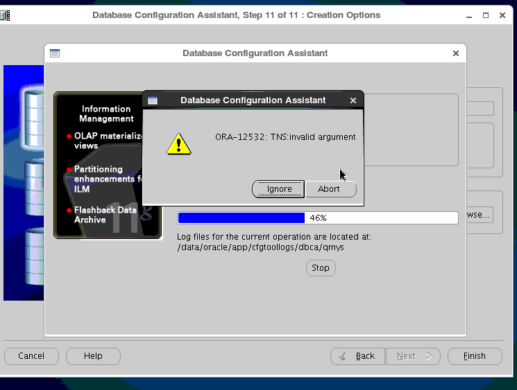 Dbca Oracle Error DBCA error ORA-12532: TNS: invalid argument - Programmer Sought