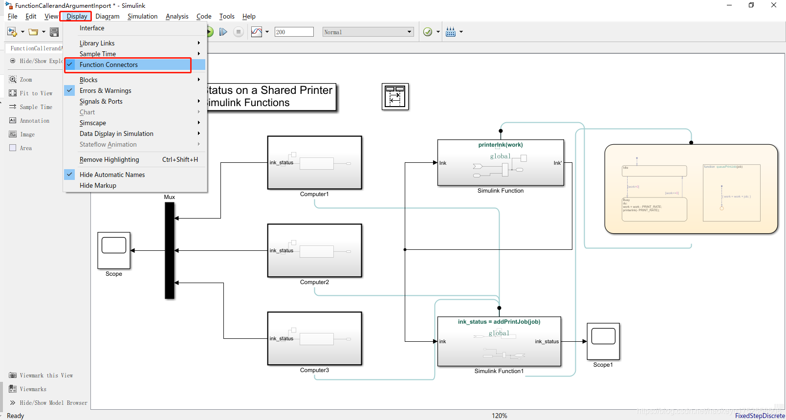 Simulink中Functioncaller和 Simulink Function 与Stateflow调用_function caller ...