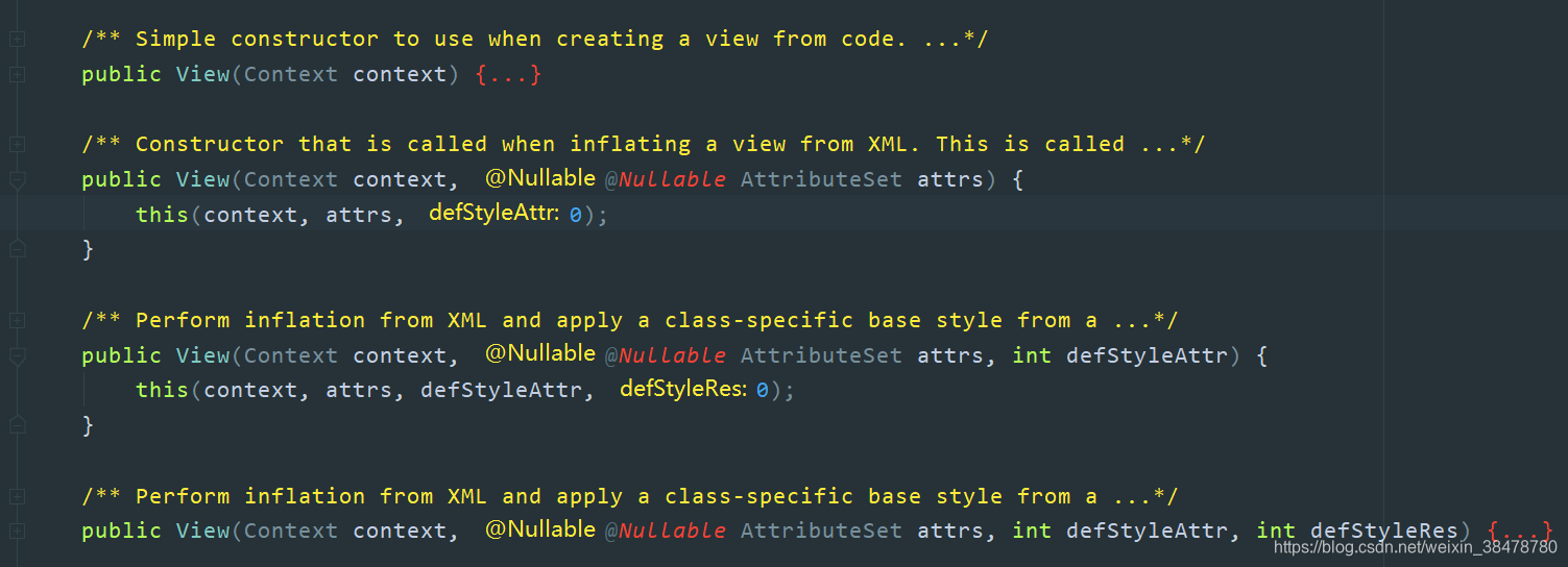 源码中 View 的构造函数