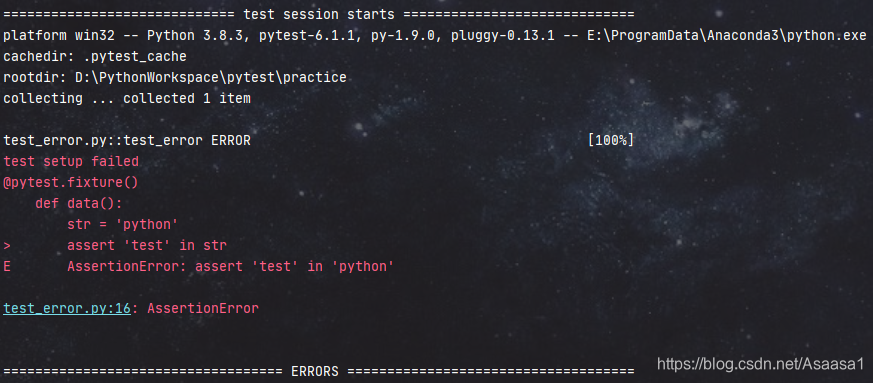 Pytest学习 - Pytest的用例执行测试后的常见报错_pytest fail error-CSDN博客