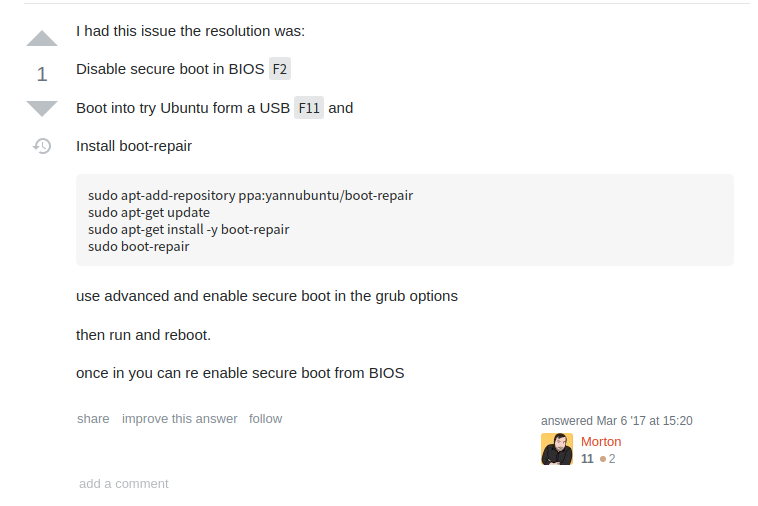 Ubuntu Boot Problem(Shim UEFI Key Management)[verification failed 0x1A