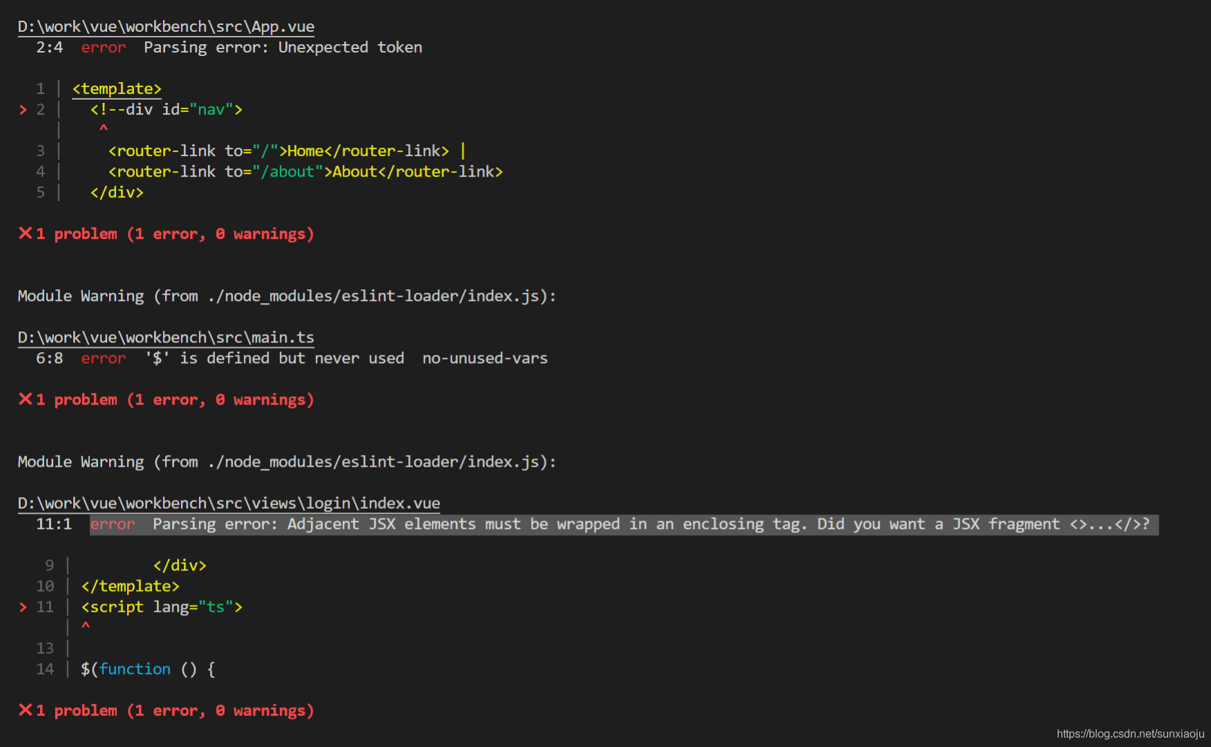 Vue中通过配置eslintrc.js文件来解决编译时出现的no-trailing-spaces、no-undef等错误_error ...