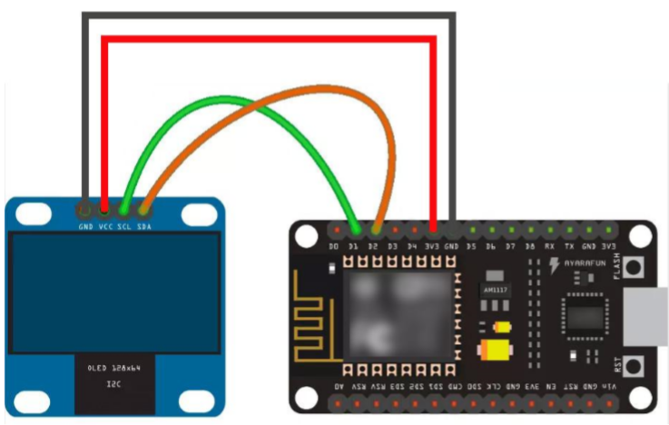 接线图oled 屏幕 -------esp8266gnd ------- gvcc ------- 3vscl