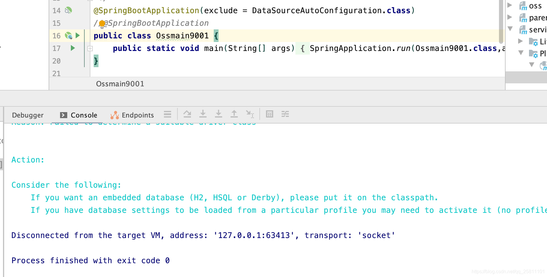 SpringBootApplication Exclude DataSourceAutoConfiguration Class Excluded Datasource
