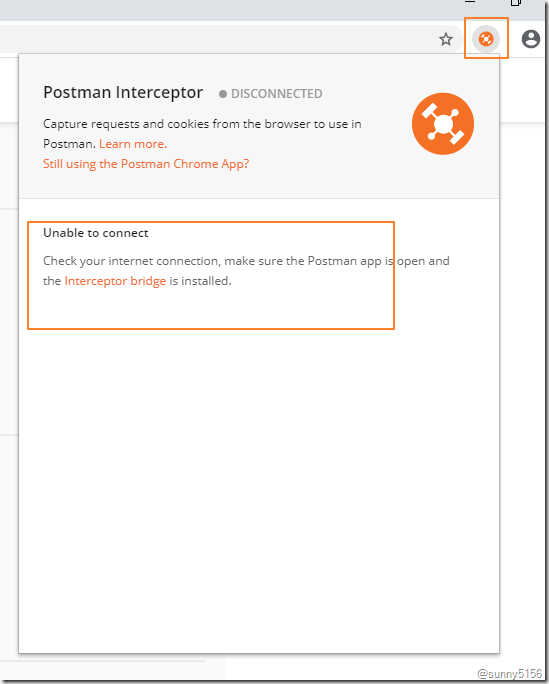 postman interceptor not connecting