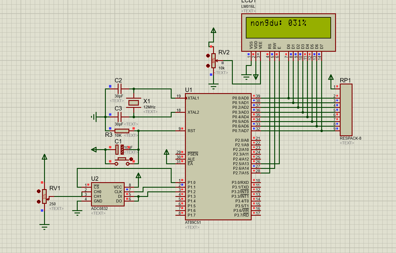 煤气泄漏检测报警器 单片机 proteus 仿真