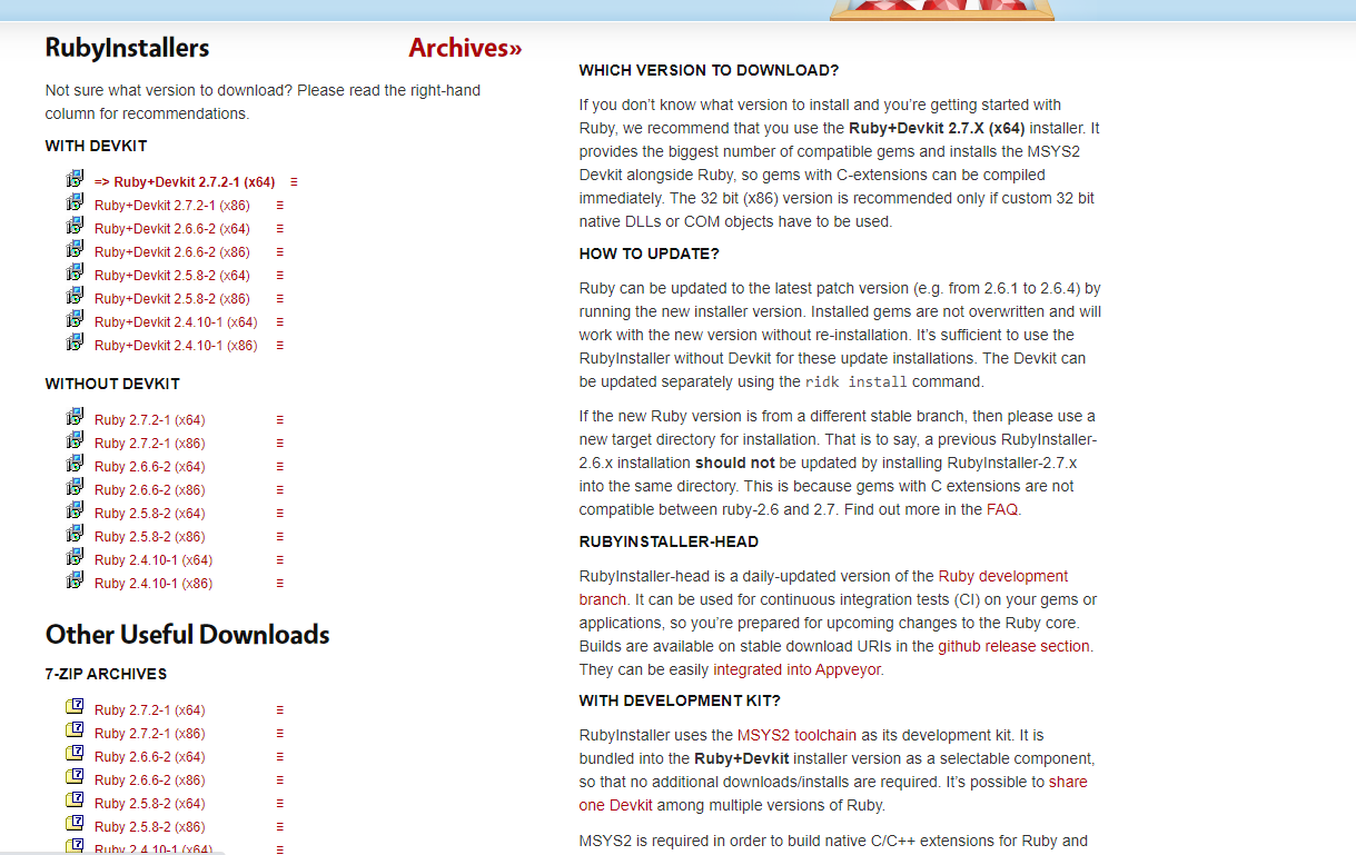 rubyinstaller 2.2.7