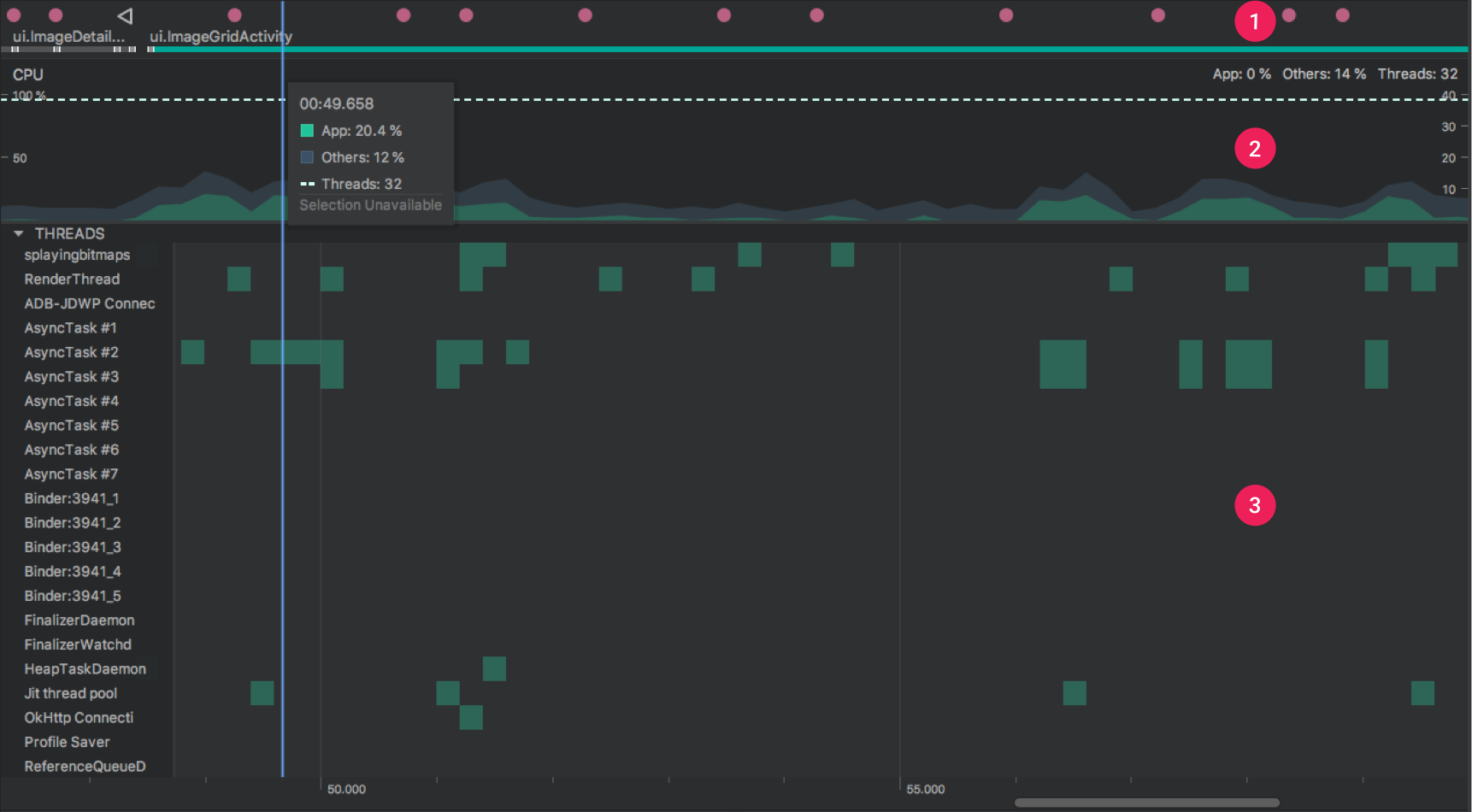 Android Studio CPU profiler性能分析工具介绍和使用详解_android studio profile flame