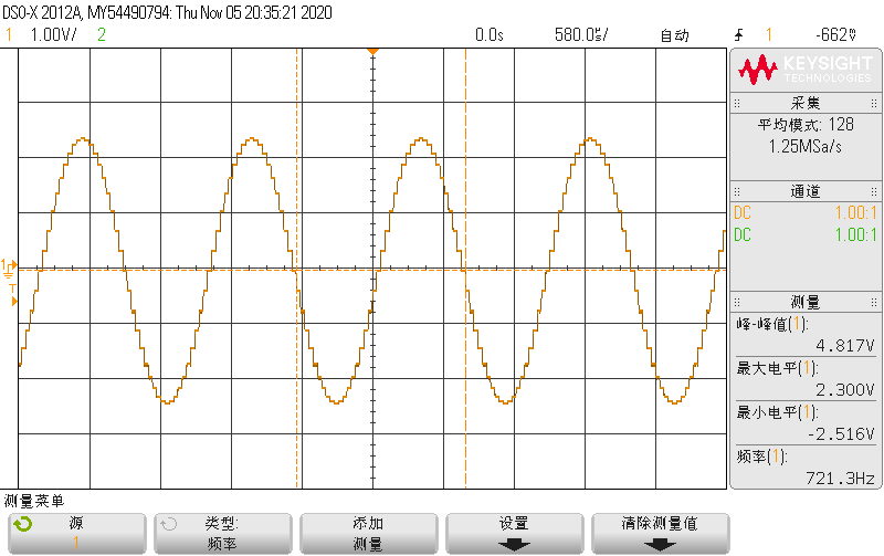 输出正弦波波形