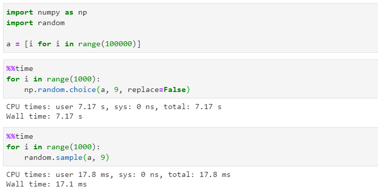 numpy random sample