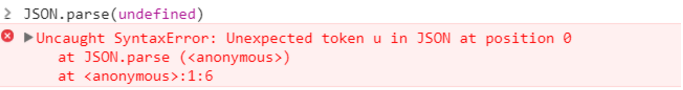 Uncaught SyntaxError: Unexpected token u in JSON at position 0