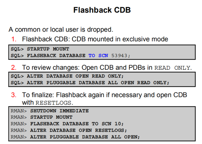 多租户Lesson 07. Backup, Recovery, Flashback CDB and PDBs