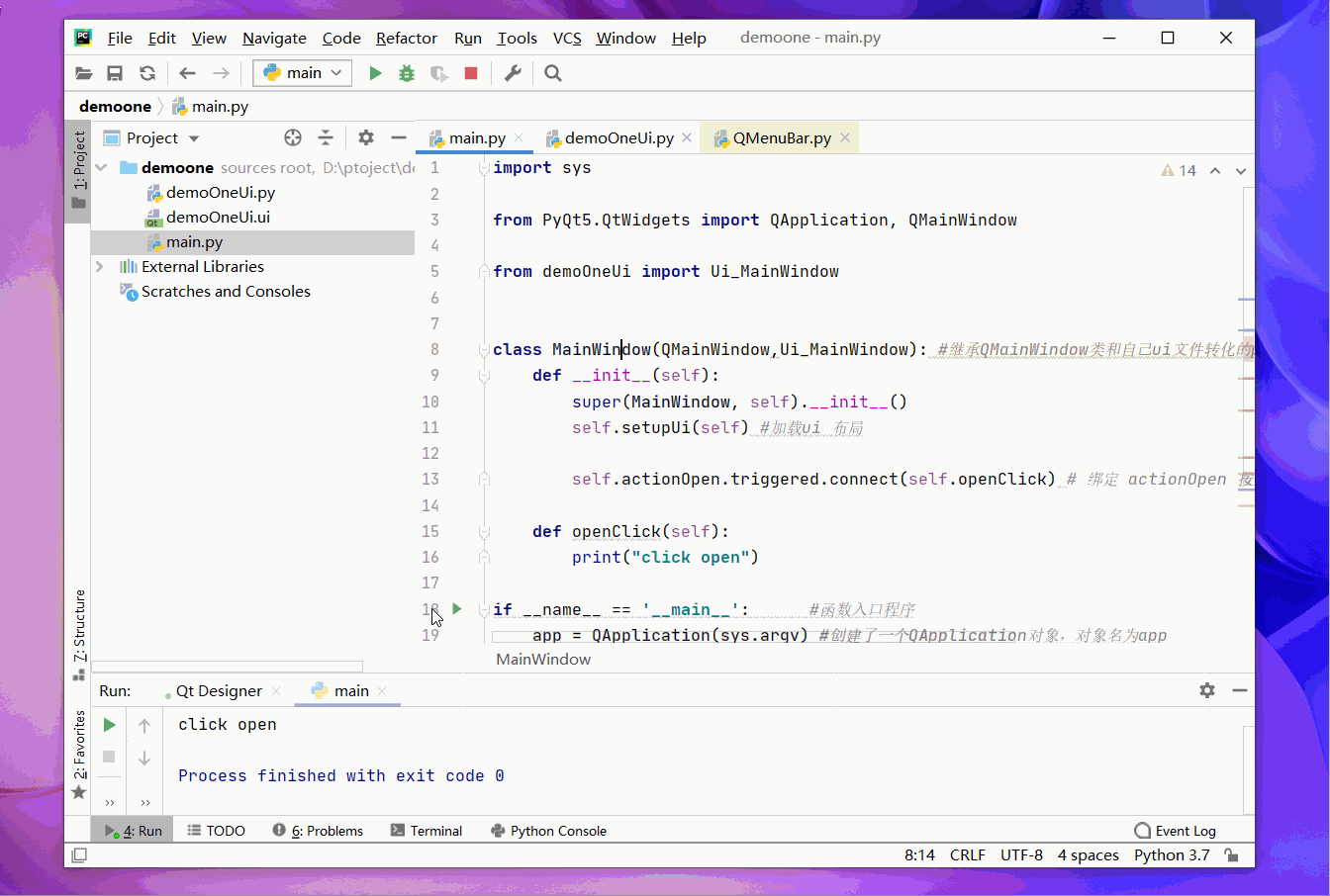 pyqt5 菜单栏 、工具栏、状态栏、Label 标签 的用法_pyqt5工具栏展开CSDN博客