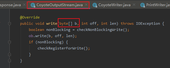 CoyoteOutputStream的wrtie方法