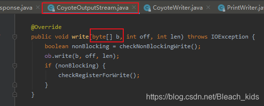 CoyoteOutputStream的wrtie方法