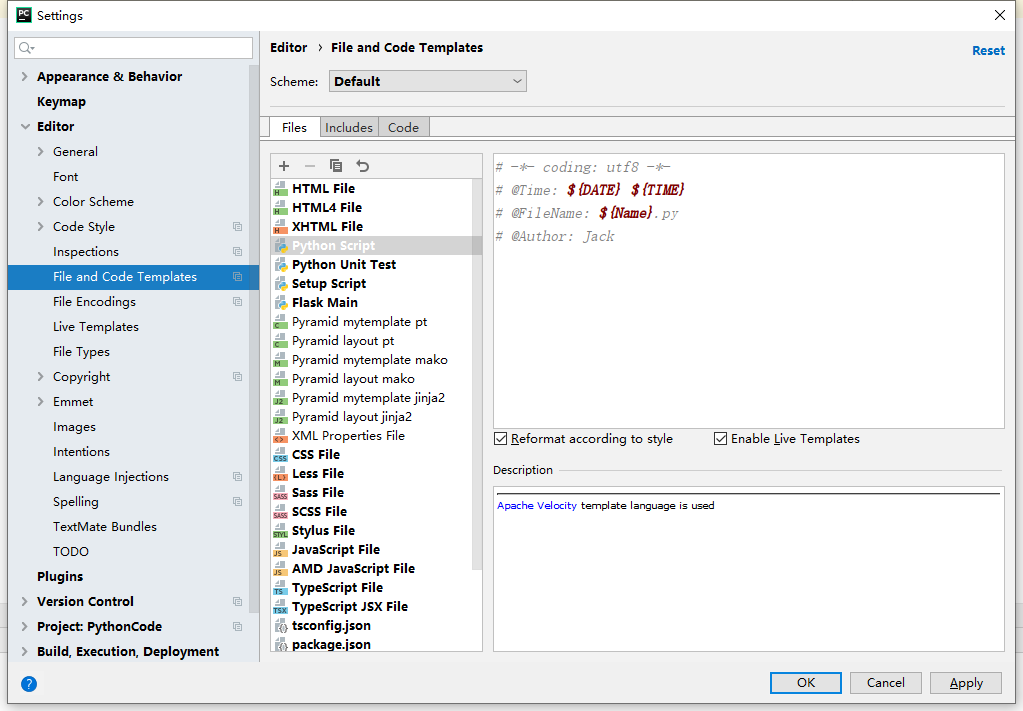 Pycharm set python file template - Programmer Sought