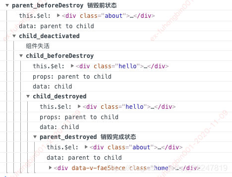 父子组件销毁