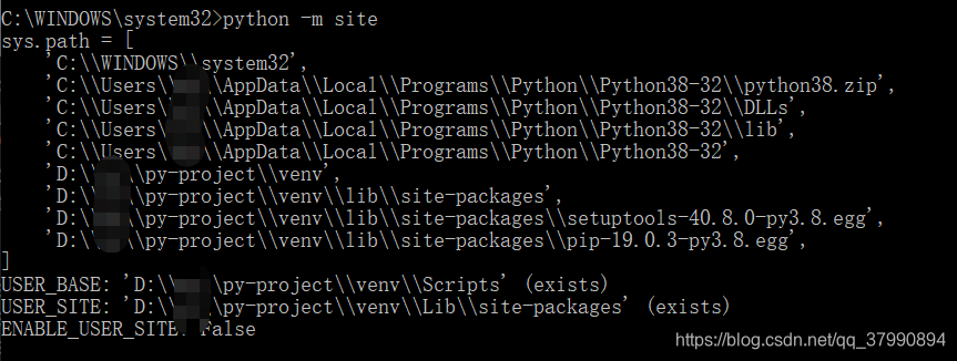 这里的USER_BASE 和USER_SITE其实就是用户自定义的启用Python脚本和依赖安装包的基础路径里插入图片描述