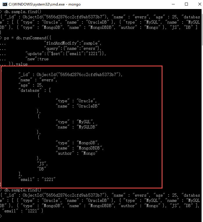 MongoDB数据插入、删除、更新、批量更新某个字段