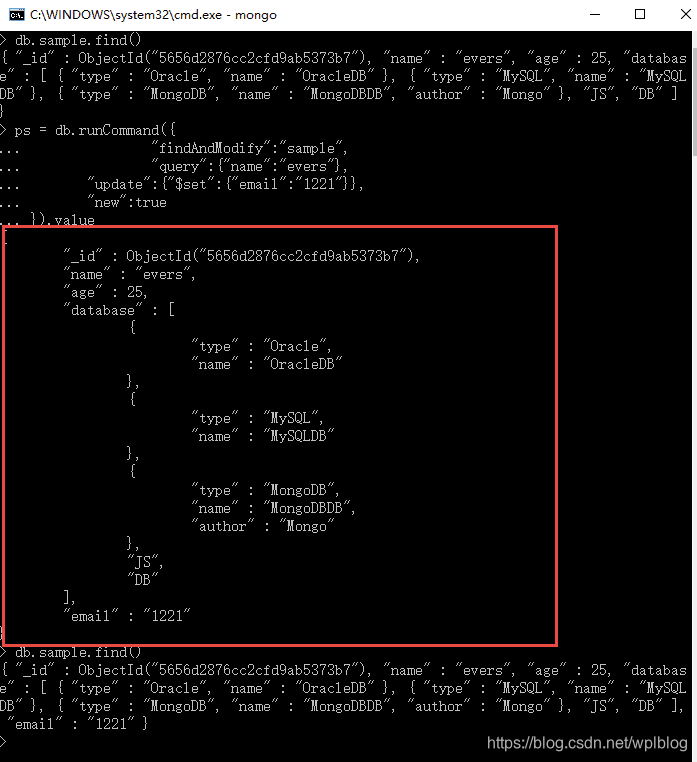 MongoDB数据插入、删除、更新、批量更新某个字段