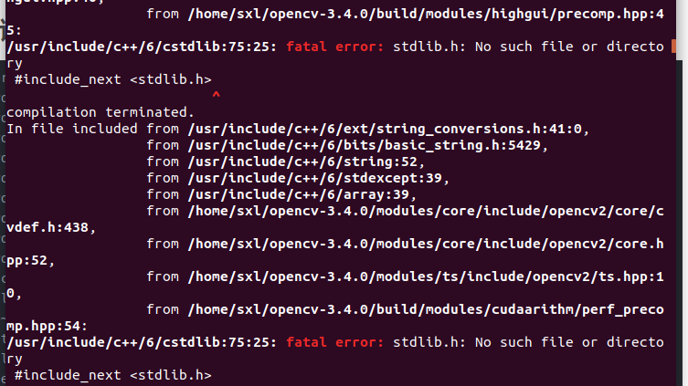 /usr/include/c++/6/cstdlib:75:25: fatal error: stdlib.h: No such file ...