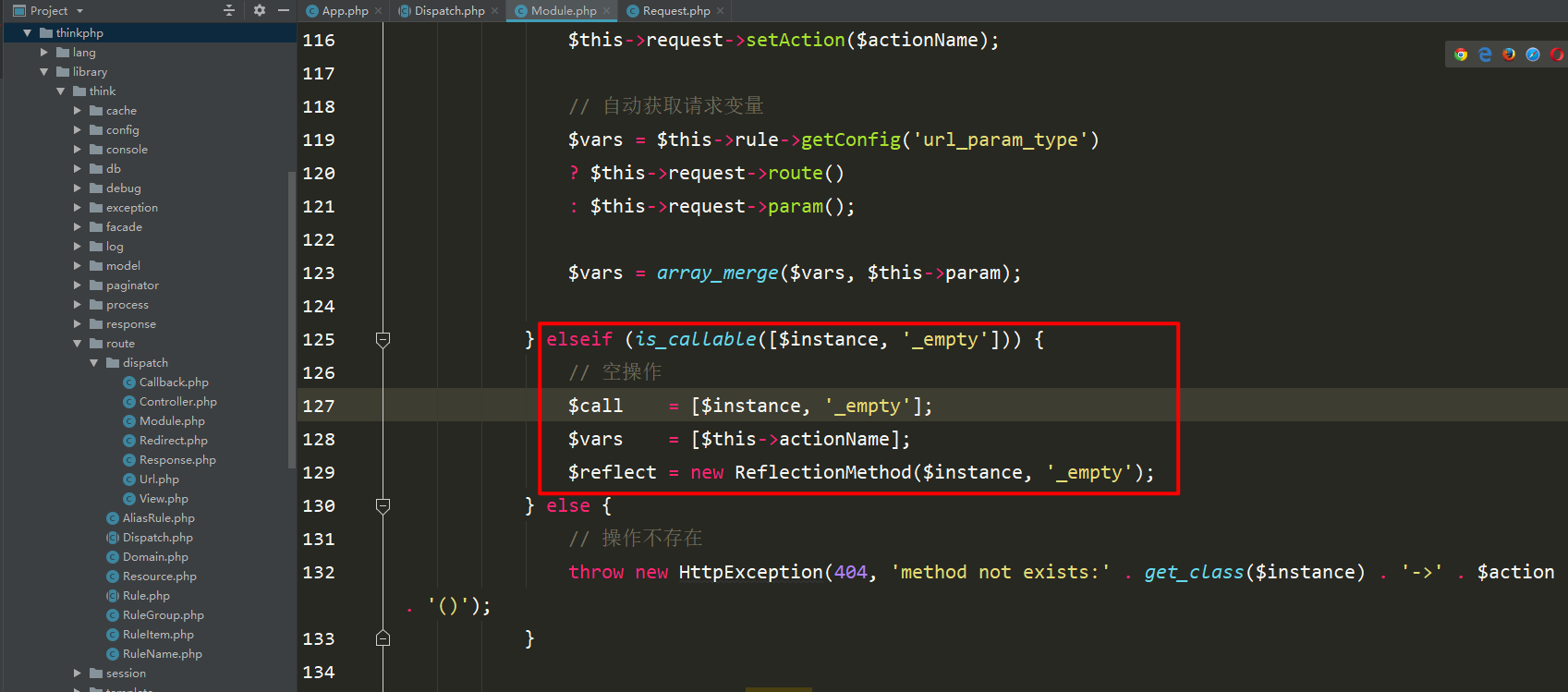 How does ThinkPHP routing address instantiate the controller?