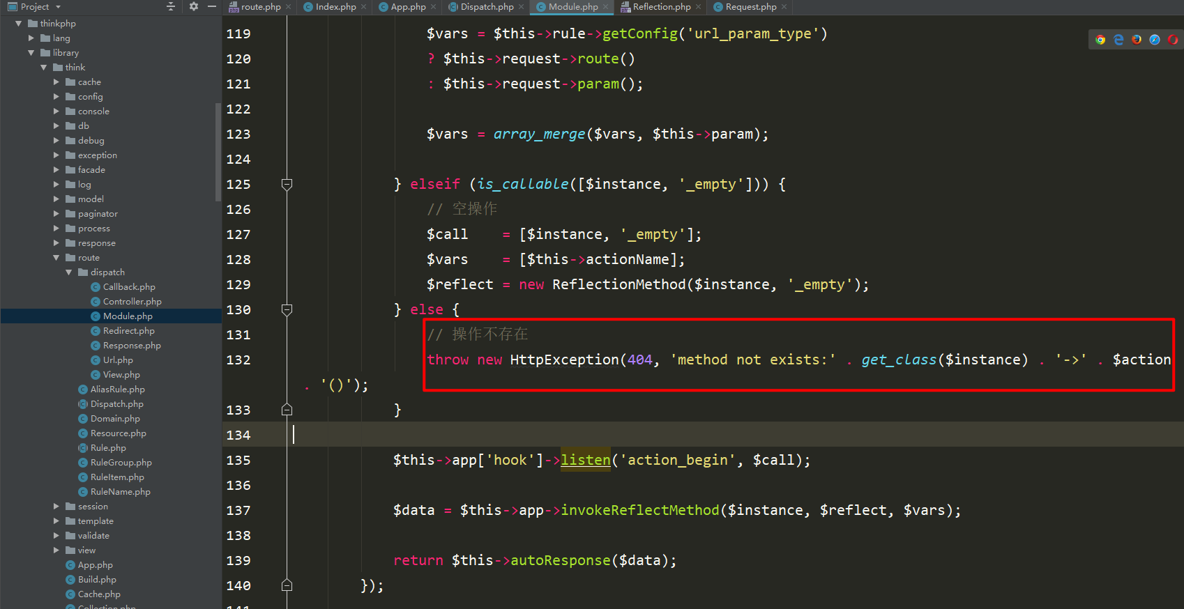 How does ThinkPHP routing address instantiate the controller?