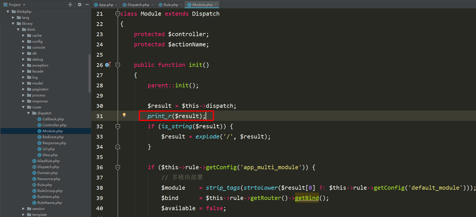 How does ThinkPHP routing address instantiate the controller?