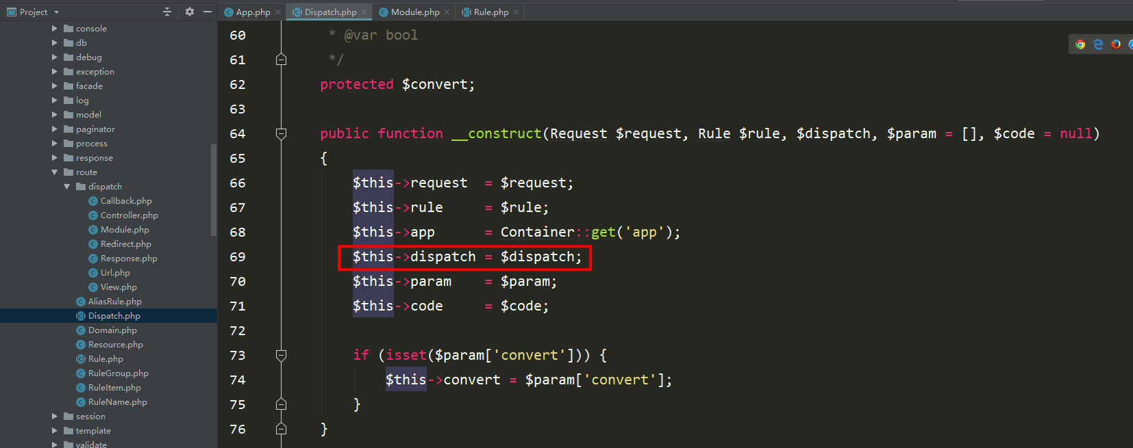 How does ThinkPHP routing address instantiate the controller?