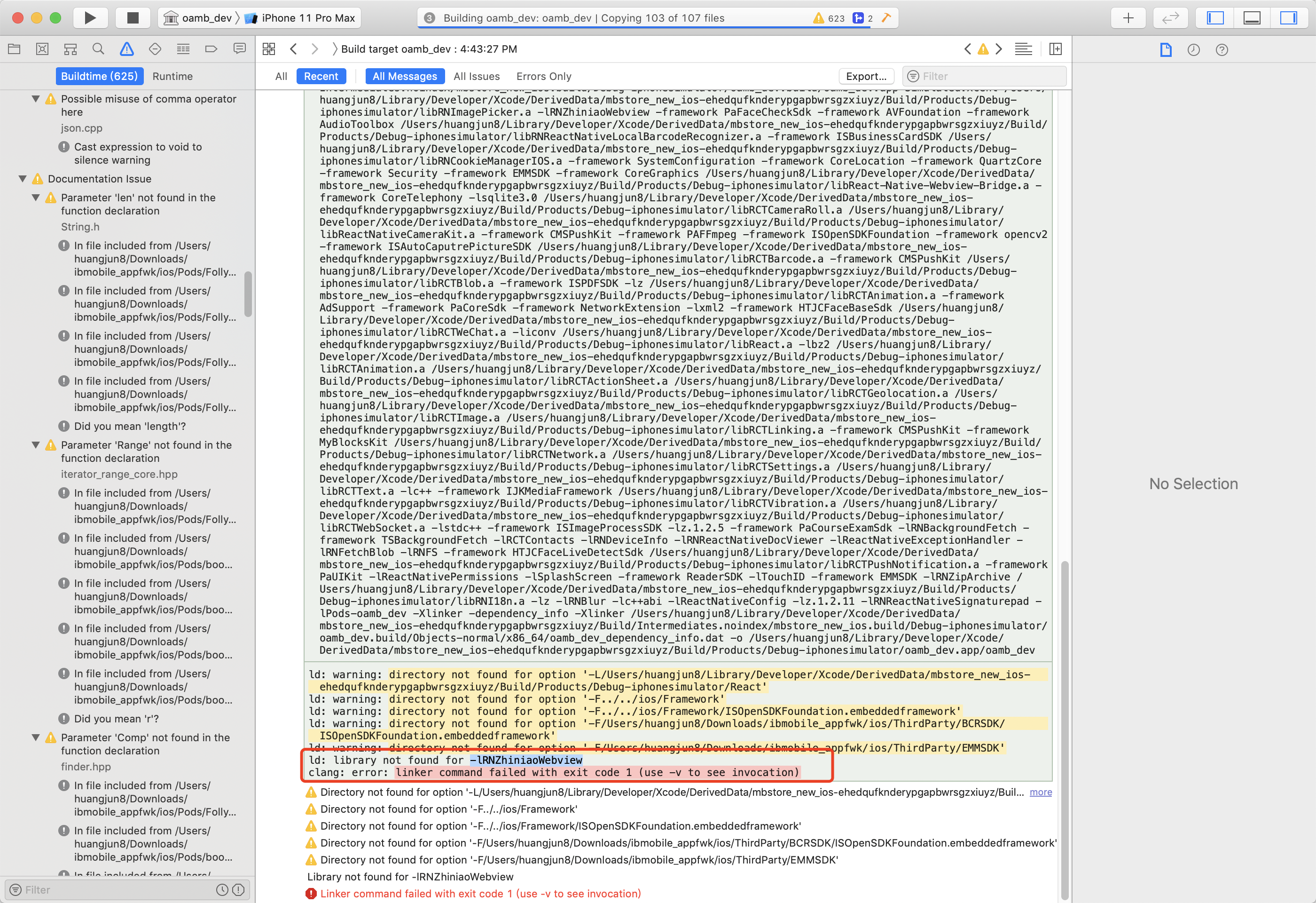 Xcode React Native 运行报错clang Error Linker Command Failed With Exit Code 1 Use V To See Invocatio Hzxonlineok的博客 Csdn博客