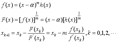 Newton iteration method with parameters