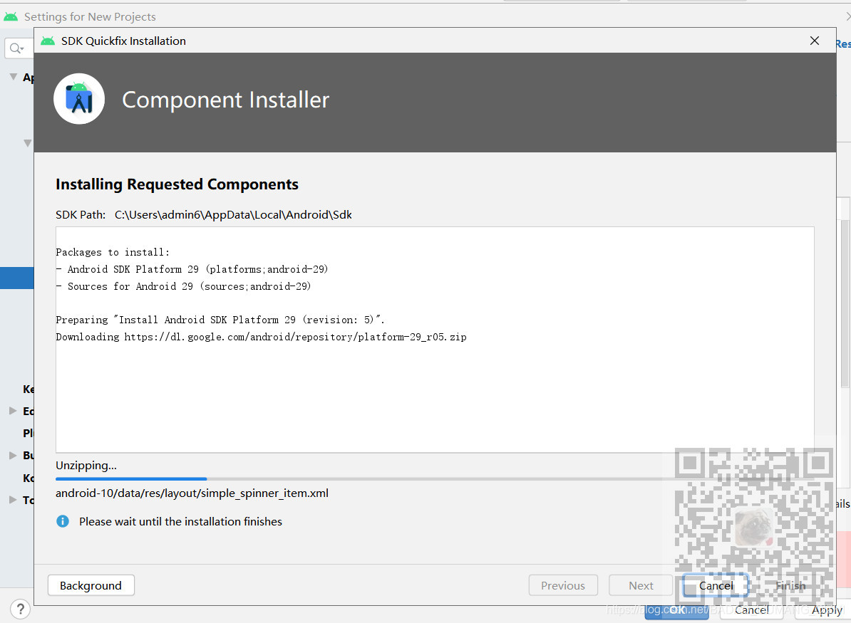 AndroidStudio打开新项目提示:Module: ‘app‘ platform ‘android-29‘ not found ...