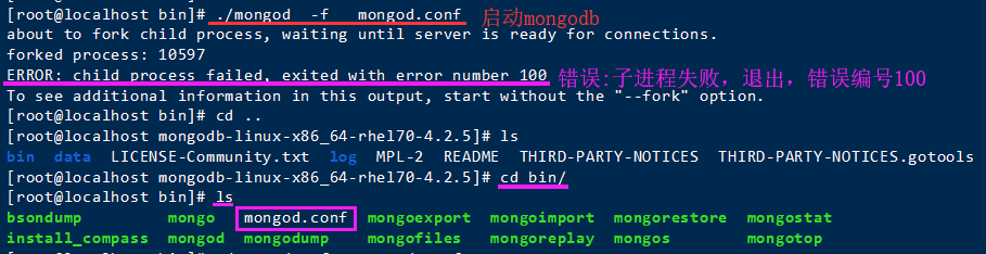 mongodb启动报错ERROR: child process failed, exited with error number 100-CSDN博客