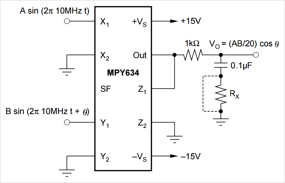 mpy634u四象限模拟乘法器