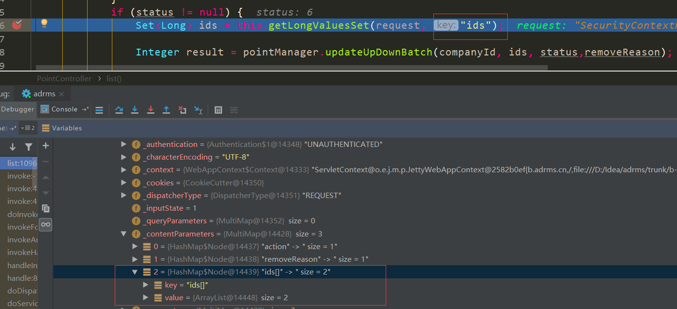 使用 String[] values = request.getParameterValues(key)；出现的问题 ,Ajax Post 提交数组参数后台无法接收