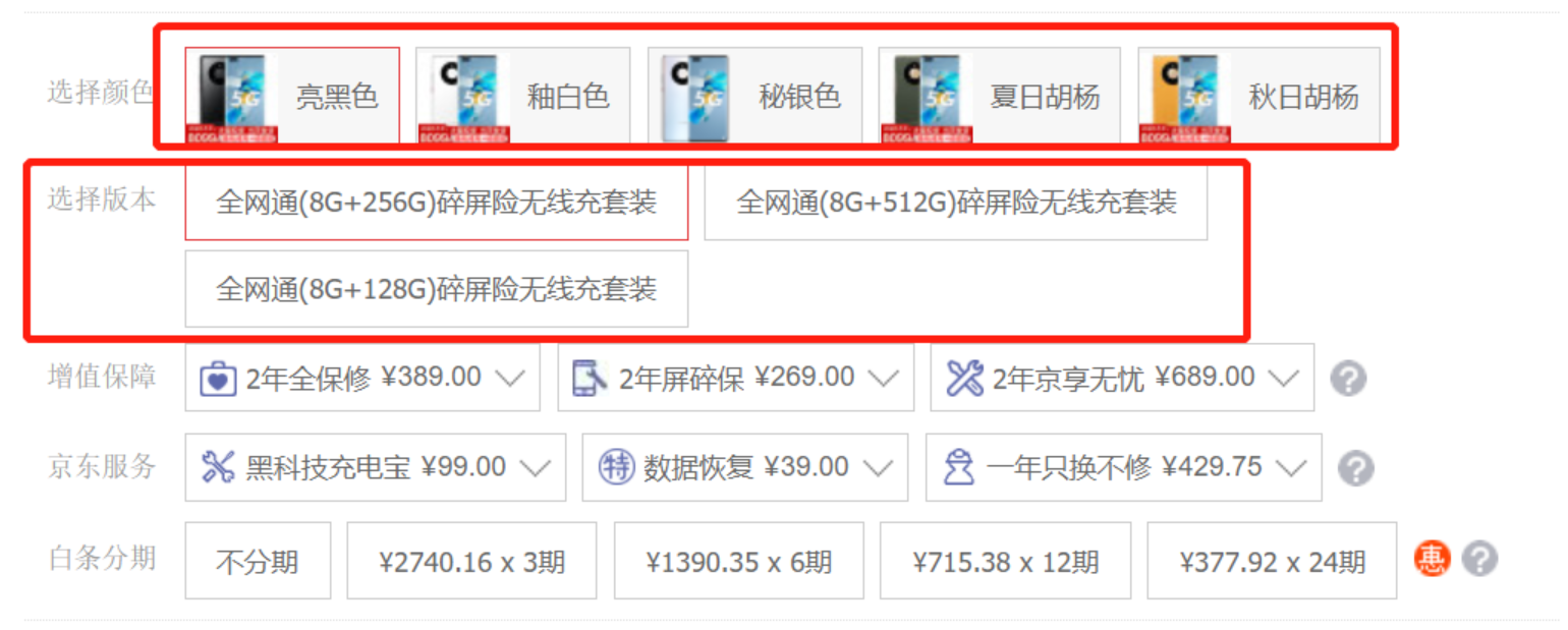 商品销售属性