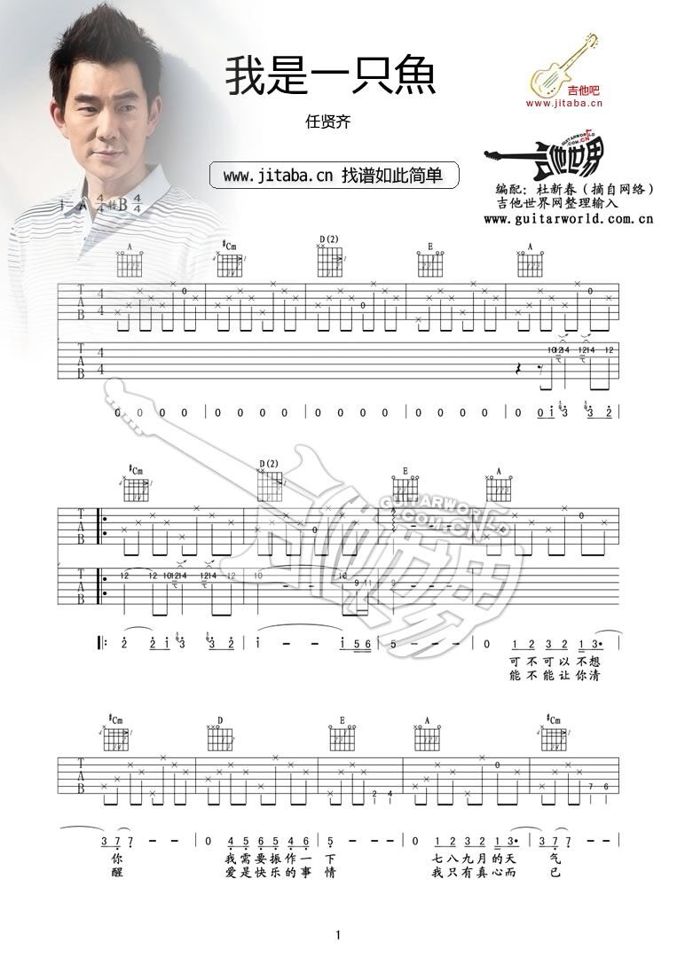 我是一只鱼吉他谱