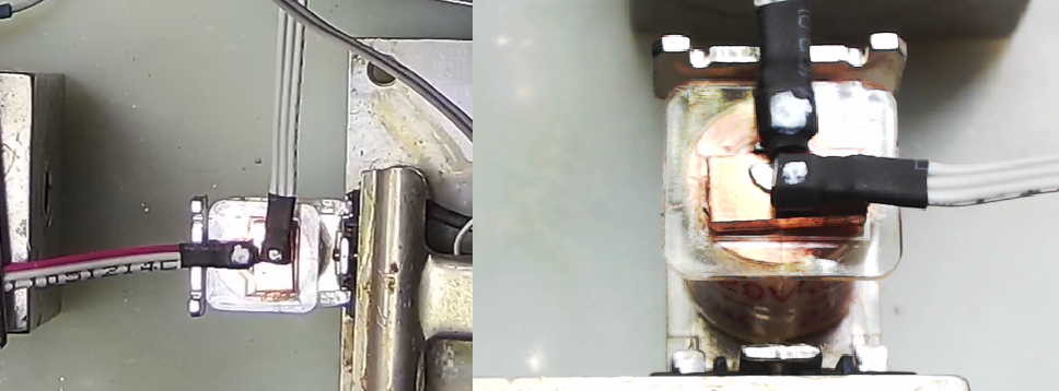 ▲ 使用霍尔传感器测量磁铁端部两个部分的磁场