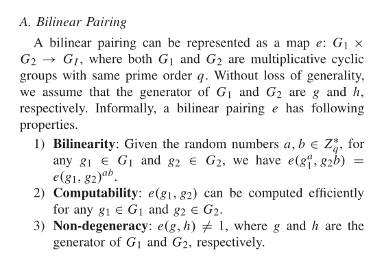 素材积累——Bilinear Pairing