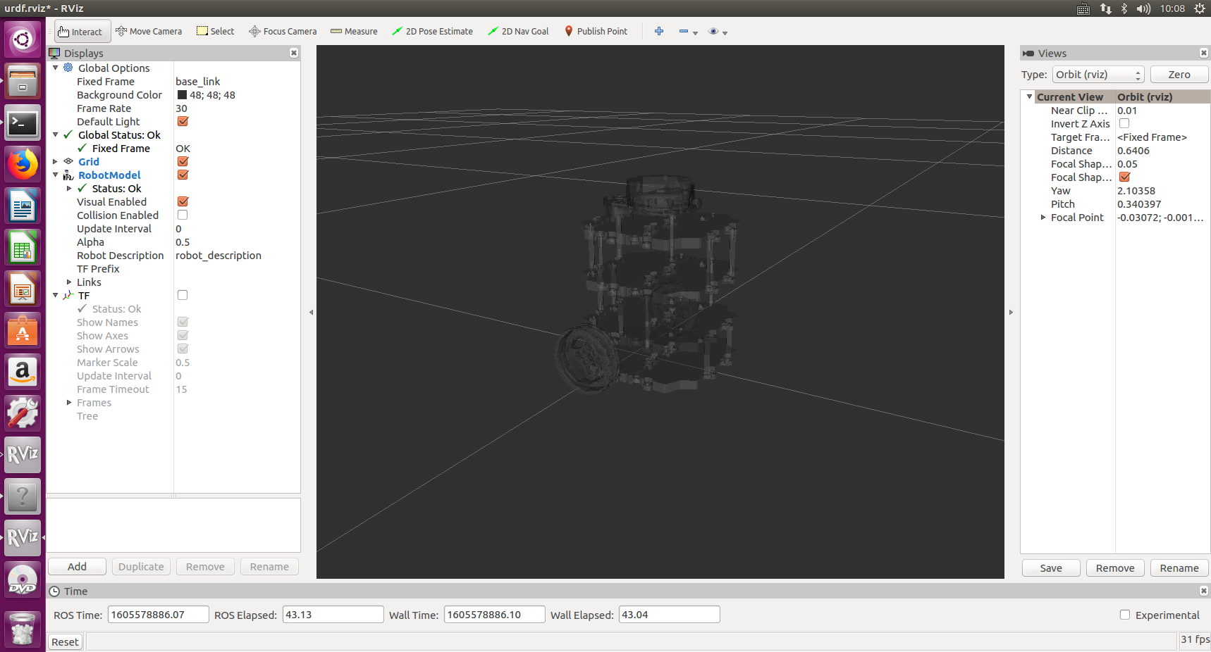 将turtlebot3 burger的.urdf.xacro文件转化为.urdf文件并启动rviz可视化显示的方法及纠错_turtlebot3 ...