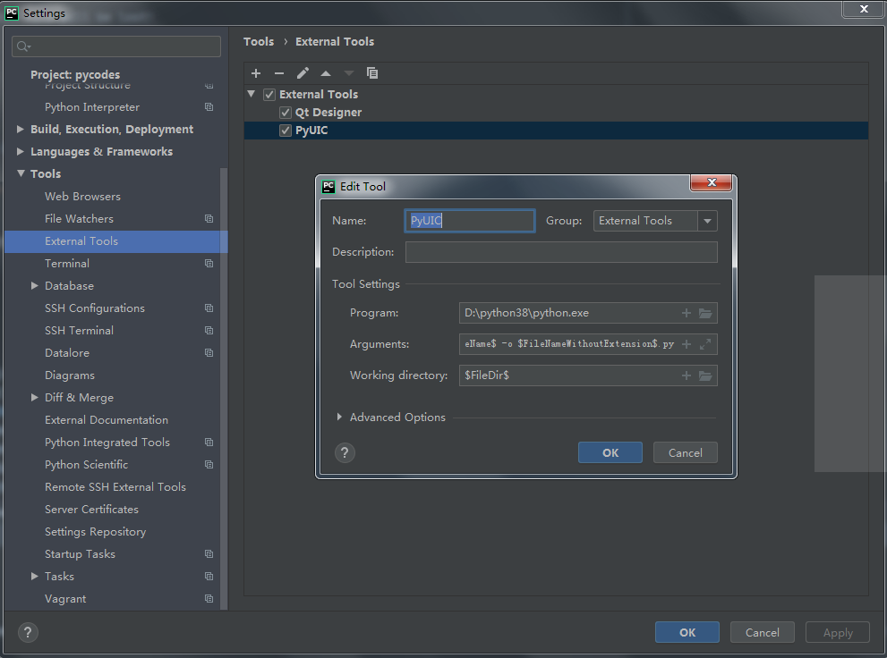 Pycharm安装Qt Design快捷工具_$projectfiledir$-CSDN博客