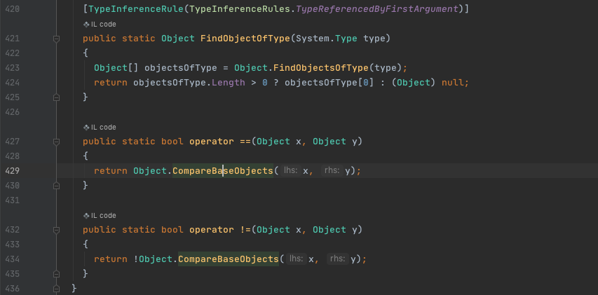 关于GameObject == GameObject 判断的理解_gameobject ==