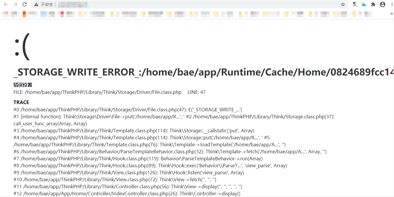 ThinkPHP 搭建网站访问出现报错_STORAGE_WRITE_ERROR_:./Application/Runtime/Cache ...